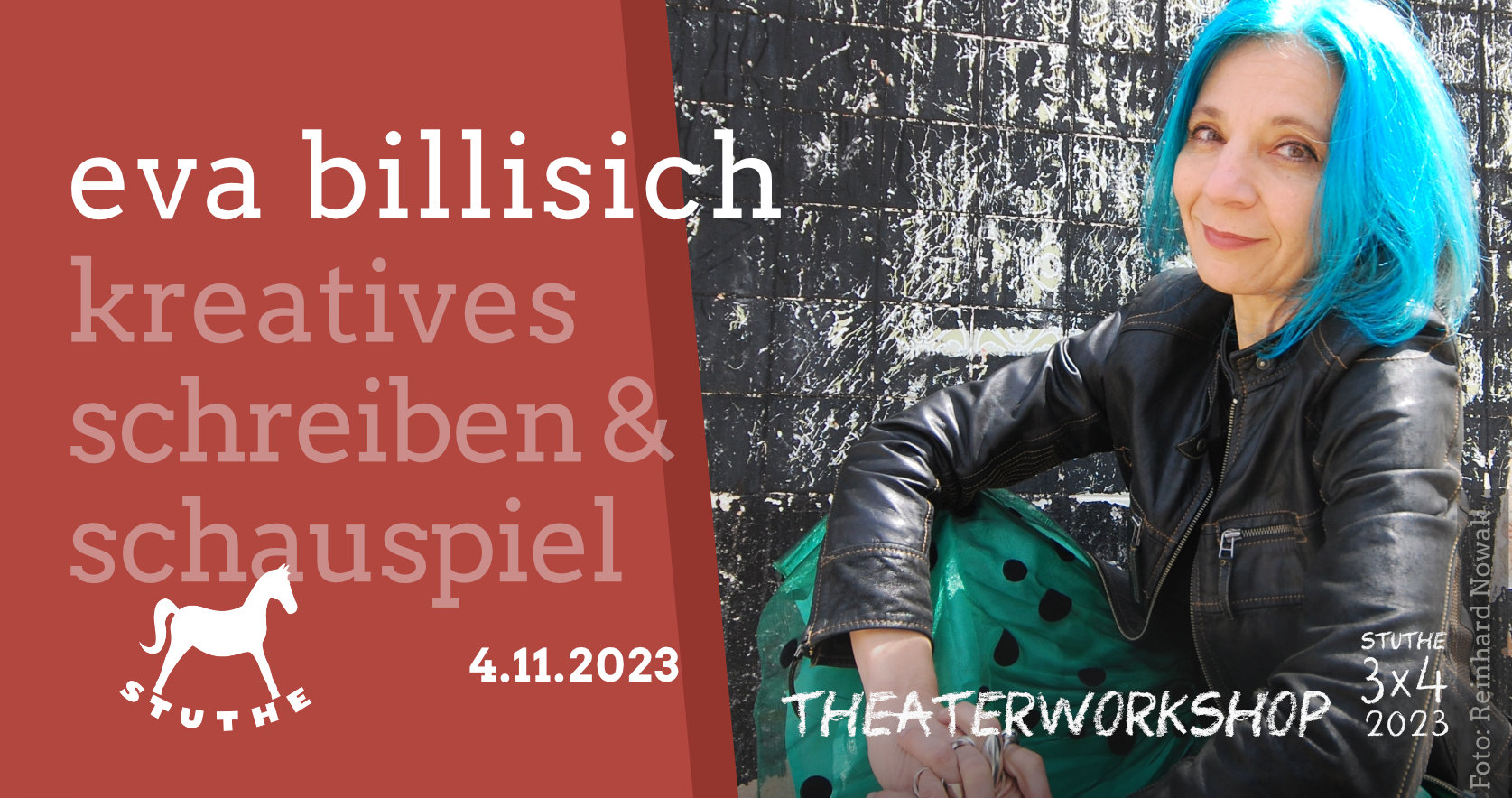 Workshop Banner Eva Billisich- 3x4 STUTHE Profiworkshopreihe 2023